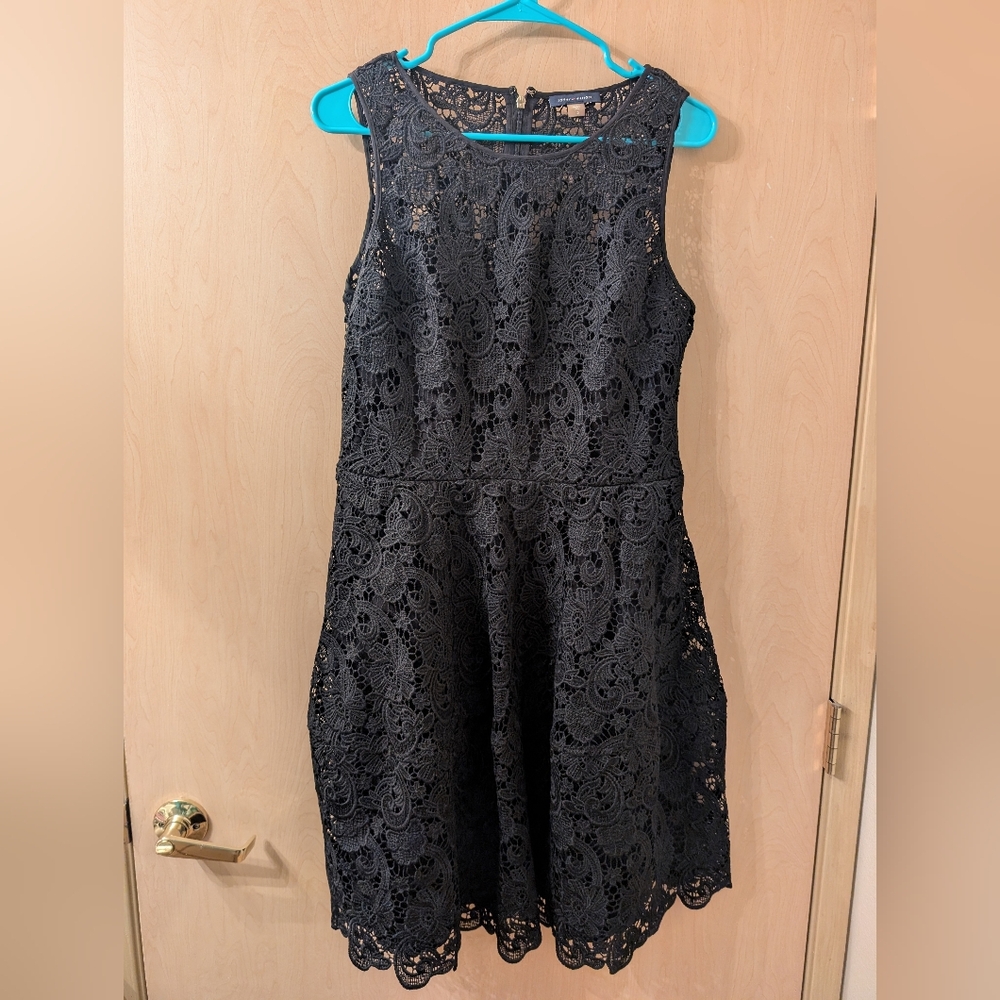 Tommy Hilfiger Elegant Black Lace Dress